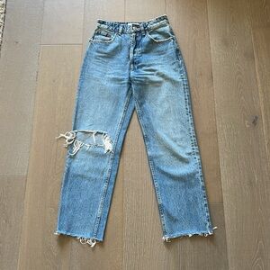 Zara Distressed Ankle Length Jeans